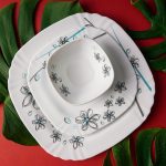 سرویس غذا خوری 25 پارچه اوپال هومیت طرح ماریا آبی مربع
