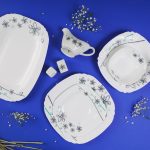سرویس غذاخوری طرح ماریا آبی مربع