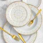 سرویس 27 پارچه چینی طرح برلیانس کرمی