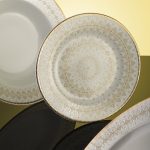 سرویس 27 پارچه چینی طرح برسا طلایی