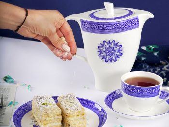 سرویس 14 پارچه چینی استخوانی طرح ترنج