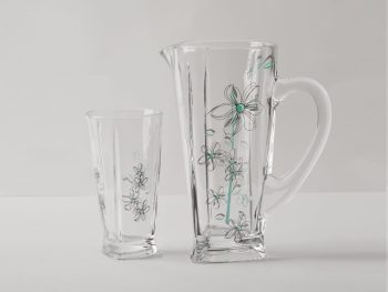 ست پارچ و لیوان 7 پارچه طرح ماریا آبی