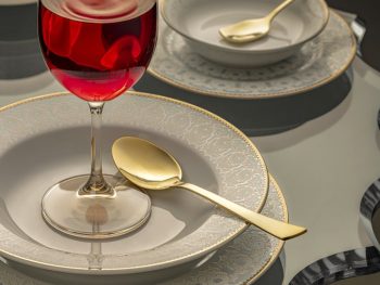 سرویس 27 پارچه چینی طرح برلیانس فیروزه ای